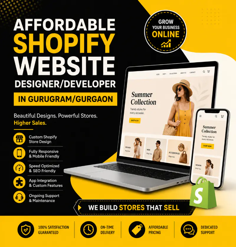 Affordable Shopify Website Designer/Developer in Gurugram/Gurgaon