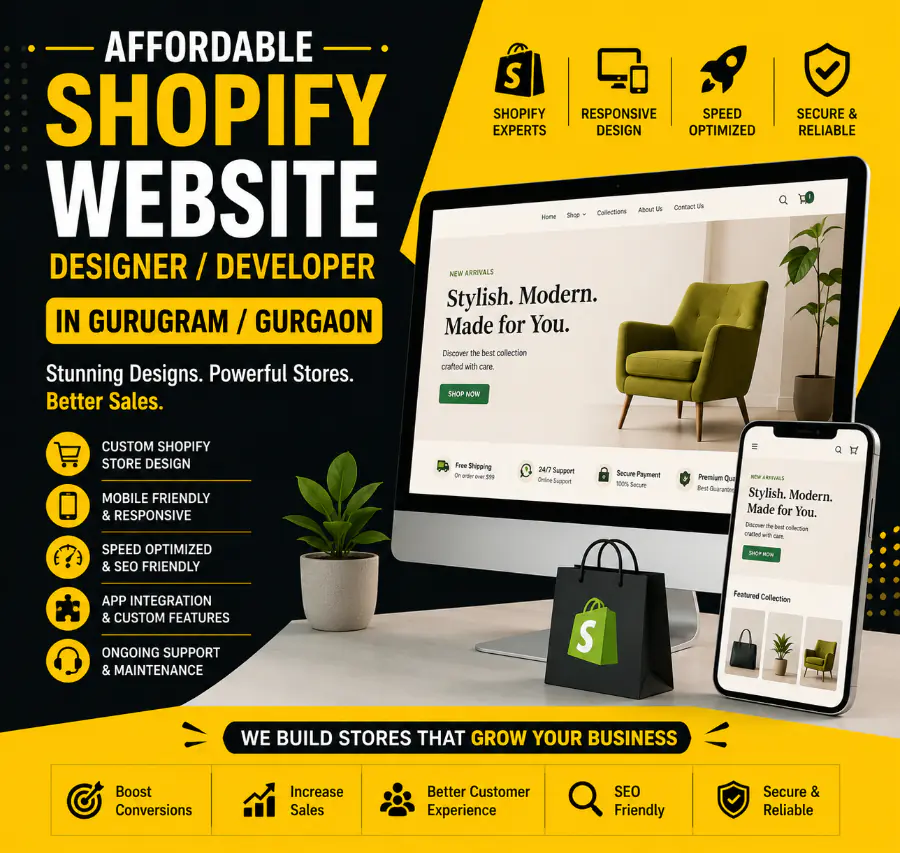 Affordable Shopify Website Designer/Developer in Gurugram/Gurgaon