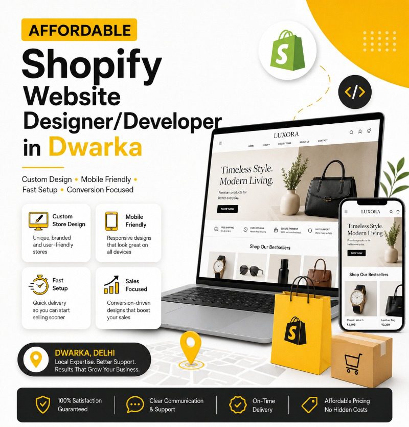 Affordable Shopify Website Designer/Developer in Dwarka